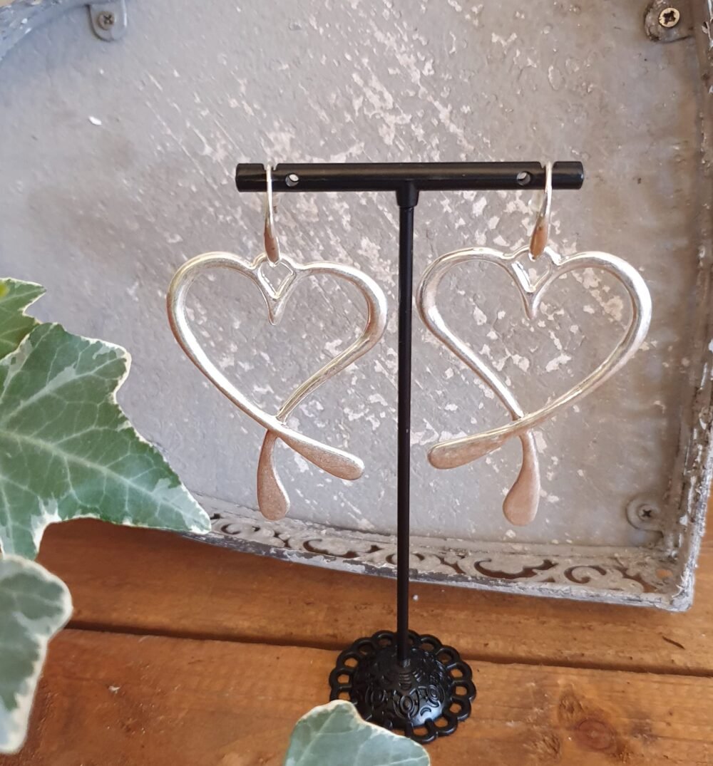Open Heart Drop earings