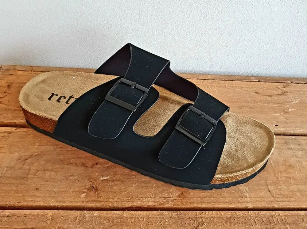 Nubuck double buckle sandal